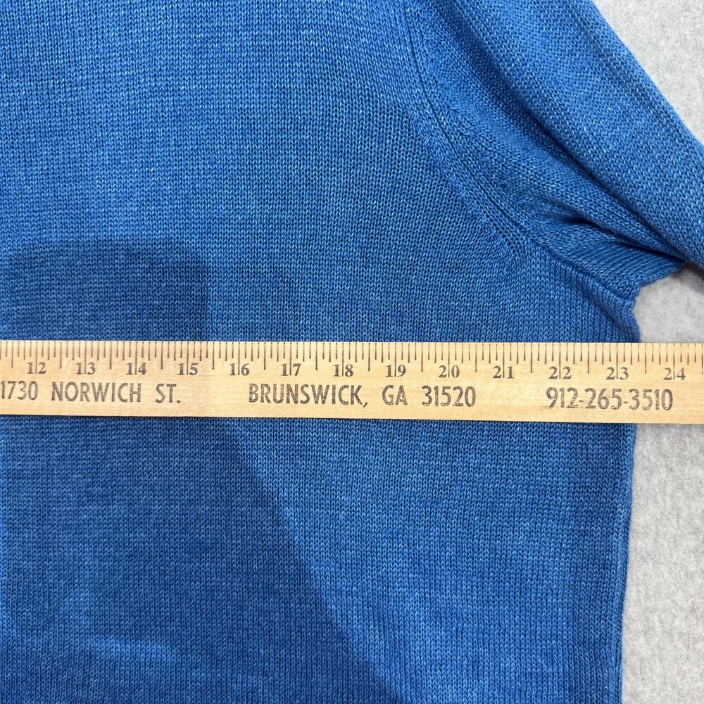 Talbots 100% Linen Coastal Boat Neck Sweater Sz 1X Blue Quiet Luxury Vacation - Picture 6 of 10